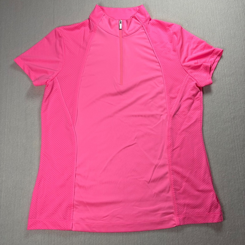 Tail White Label Womens Neon Pink Quarter Zip Golfโ Tennis Athletic Top Size M